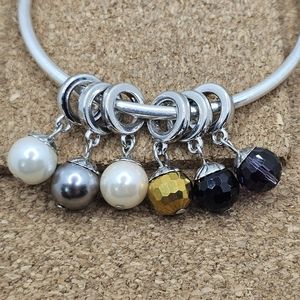 5/$21 ❤️ SILVER PEARL AND FACETED BEAD CHARMS FOR BRIGHTON BRACELETS